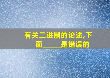 有关二进制的论述,下面_____是错误的