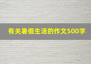 有关暑假生活的作文500字