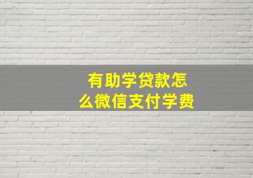 有助学贷款怎么微信支付学费