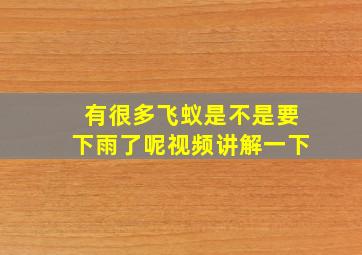 有很多飞蚁是不是要下雨了呢视频讲解一下