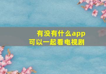 有没有什么app可以一起看电视剧