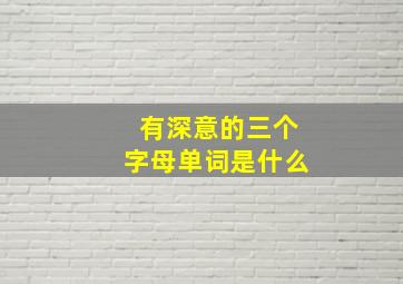 有深意的三个字母单词是什么