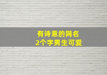 有诗意的网名2个字男生可爱