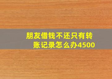 朋友借钱不还只有转账记录怎么办4500