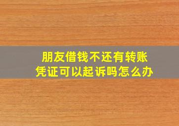 朋友借钱不还有转账凭证可以起诉吗怎么办