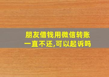 朋友借钱用微信转账一直不还,可以起诉吗