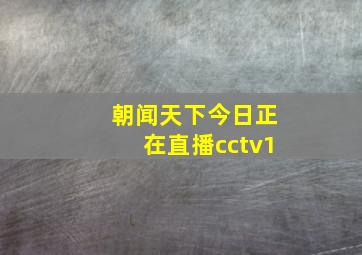 朝闻天下今日正在直播cctv1