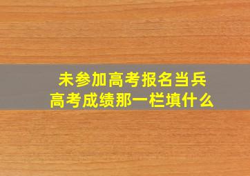 未参加高考报名当兵高考成绩那一栏填什么