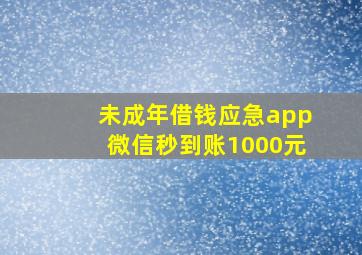 未成年借钱应急app微信秒到账1000元