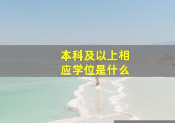 本科及以上相应学位是什么