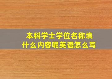 本科学士学位名称填什么内容呢英语怎么写