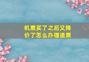 机票买了之后又降价了怎么办理退票