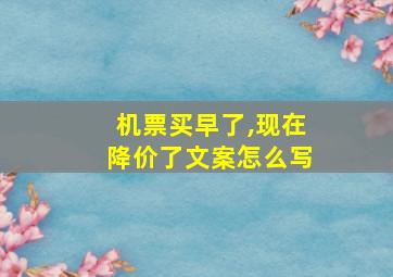 机票买早了,现在降价了文案怎么写