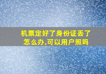 机票定好了身份证丢了怎么办,可以用户照吗