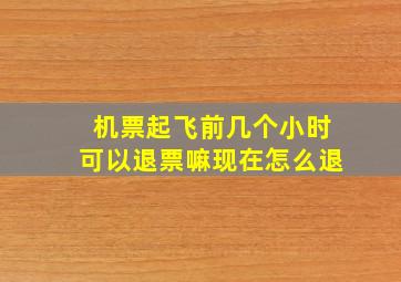 机票起飞前几个小时可以退票嘛现在怎么退