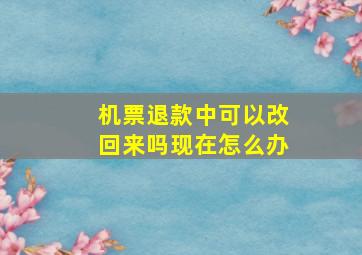 机票退款中可以改回来吗现在怎么办