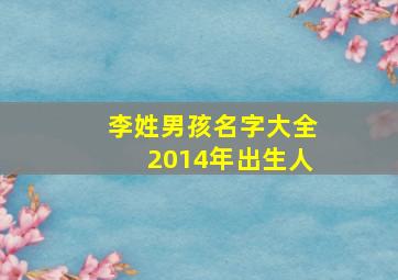 李姓男孩名字大全2014年出生人