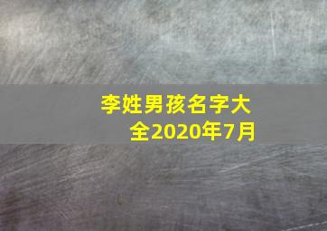 李姓男孩名字大全2020年7月