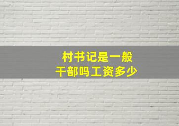 村书记是一般干部吗工资多少