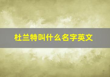 杜兰特叫什么名字英文