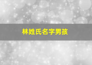 林姓氏名字男孩