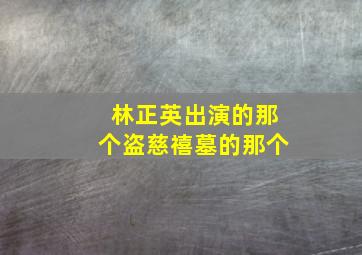 林正英出演的那个盗慈禧墓的那个