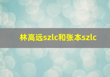 林高远szlc和张本szlc