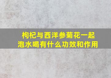 枸杞与西洋参菊花一起泡水喝有什么功效和作用