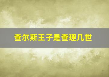 查尔斯王子是查理几世