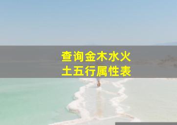 查询金木水火土五行属性表