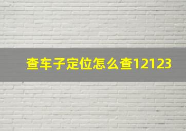 查车子定位怎么查12123