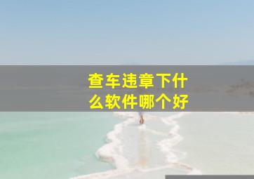 查车违章下什么软件哪个好