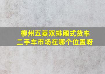 柳州五菱双排厢式货车二手车市场在哪个位置呀