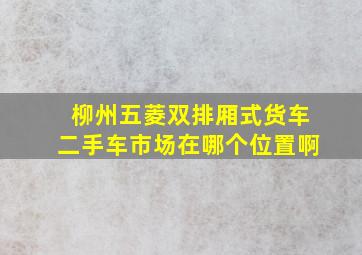 柳州五菱双排厢式货车二手车市场在哪个位置啊