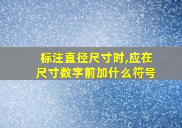 标注直径尺寸时,应在尺寸数字前加什么符号