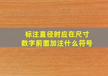 标注直径时应在尺寸数字前面加注什么符号