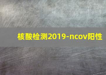 核酸检测2019-ncov阳性