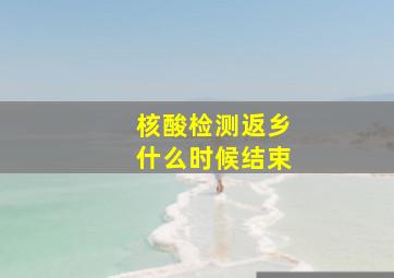 核酸检测返乡什么时候结束