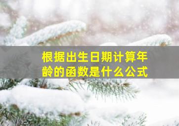 根据出生日期计算年龄的函数是什么公式