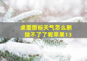 桌面图标天气怎么删除不了了呢苹果13