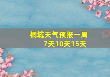 桐城天气预报一周7天10天15天