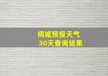 桐城预报天气30天查询结果