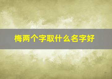 梅两个字取什么名字好