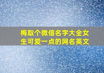 梅取个微信名字大全女生可爱一点的网名英文