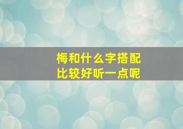 梅和什么字搭配比较好听一点呢