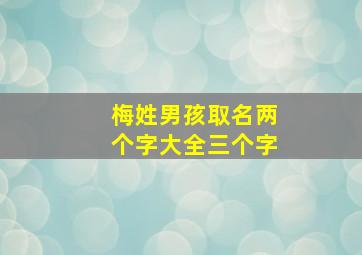 梅姓男孩取名两个字大全三个字