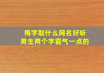 梅字取什么网名好听男生两个字霸气一点的