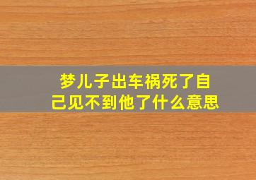 梦儿子出车祸死了自己见不到他了什么意思