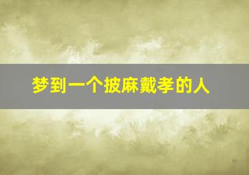 梦到一个披麻戴孝的人