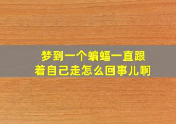 梦到一个蝙蝠一直跟着自己走怎么回事儿啊